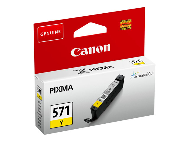 Canon CLI-571Y - 7 ml - yellow - original - ink tank - for PIXMA TS5051, TS5053, TS5055, TS6050, TS6051, TS6052, TS8051, TS8052, TS9050, TS9055