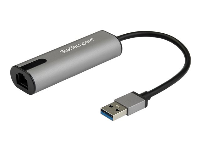 StarTech.com 2.5GbE USB A to Ethernet Adapter, NBASE-T NIC, USB 3.0 Type A 2.5 GbE /1 GbE Multi Speed Gigabit Network, USB 3.1 Laptop to RJ45/LAN, Lenovo X1 Carbon, HP EliteBook/ ZBook - Type-A to Ethernet (US2GA30) - Network adapter - USB 3.0 - 10M/100M/1G/2.5 Gigabit Ethernet x 1 - black, space grey