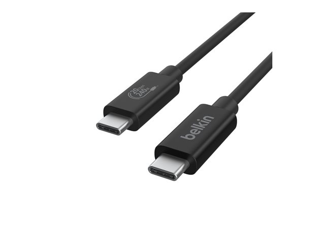 Belkin - USB cable - 24 pin USB-C (M) to 24 pin USB-C (M) - USB 2.0 / USB 3.0 / USB 3.2 / USB 4.0 /Thunderbolt 3 / Thunderbolt 4 - 2 m - USB Power Delivery (240W), 4K60Hz UHD support - black