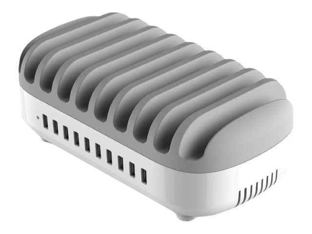 Compulocks 10 Ports USB Charging Dock Station With UK Plug - Charging station - 120 Watt - 2.4 A - 10 output connectors (USB) - United Kingdom