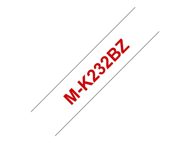 Brother M-K232BZ - Red on white - Roll (1.2 cm x 8 m) 1 cassette(s) non-laminated tape - for P-Touch PT-55, PT-65, PT-75, PT-85, PT-90, PT-BB4
