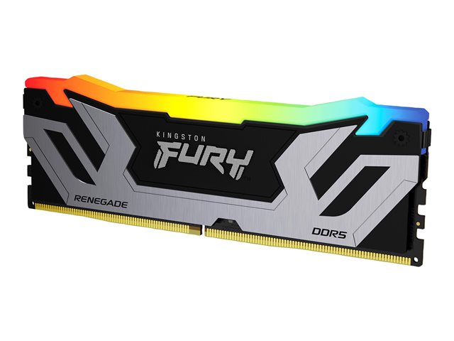 Kingston FURY Renegade RGB - DDR5 - module - 24 GB - DIMM 288-pin - 4200 MHz / PC5-67200 - CL40 - 1.45 V - unbuffered - on-die ECC - black & silver