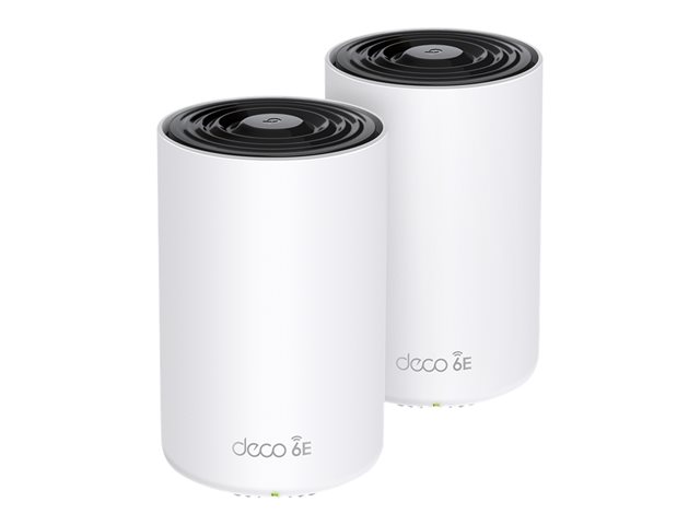 TP-Link Deco XE75 Pro V1 - Wi-Fi system - (2 routers) - up to 5,500 sq.ft - mesh 1GbE, 2.5GbE - Wi-Fi 6E - Multi-Band