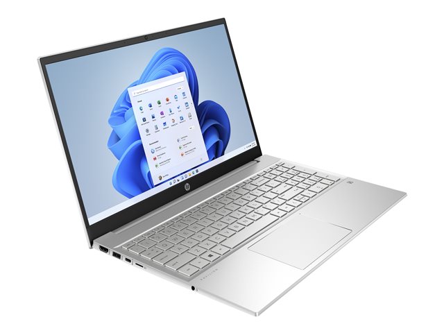HP Pavilion Laptop 15-eg1024nb - Intel Core i5 1155G7 - Win 11 Home Plus - Iris Xe Graphics - 16 GB RAM - 512 GB SSD NVMe, HP Value - 15.6\" IPS 1920 x 1080 (Full HD) - Wi-Fi 6 - natural silver (cover and base), paint finish (base), sandblasted (cover
