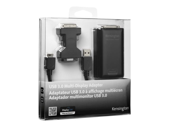 Kensington Universal Multi-Display Adapter - External video adapter - USB 3.0 - DVI - black