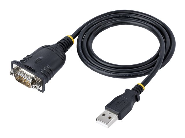 StarTech.com 3ft (1m) USB to Serial Cable, DB9 Male RS232 to USB Converter, USB to Serial Adapter for PLC/Printer/Scanner/Network Switches, USB to COM Port Adapter - Prolific IC, Automatic Handshake, Windows/macOS (1P3FP-USB-SERIAL) - Serial cable - DB-9 (M) screwable to USB (M) - 1 m