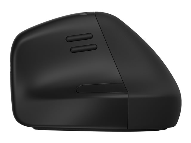 HP 925 - Vertical mouse - ergonomic - 6 buttons - wireless - Bluetooth 5.3, 2.4 GHz - USB wireless receiver - black - 100% paper-based packaging