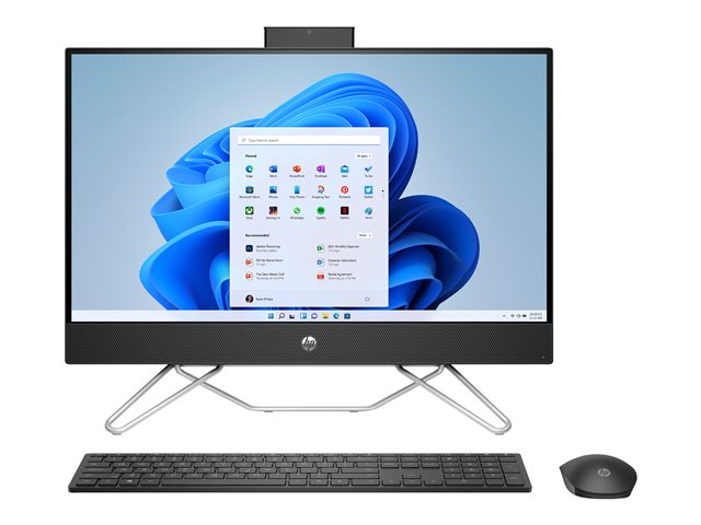 HP 24-cb0000nb - All-in-one - Ryzen 5 5500U - RAM 8 GB - SSD 512 GB - NVMe, HP Value - Radeon Graphics - GigE - WLAN: 802.11a/b/g/n/ac, Bluetooth 5.0 - Win 11 Home - monitor: LED 23.8\" 1920 x 1080 (Full HD) - jet black - with HP 2 years Onsite Bundle