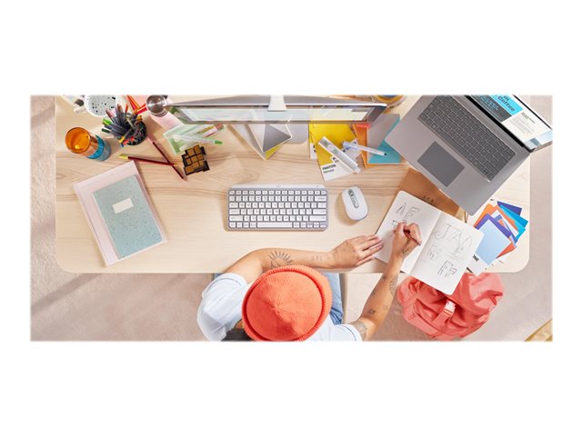 Logitech MX Keys Mini for Mac - Keyboard - backlit - wireless - Bluetooth - QWERTY - US International - pale grey