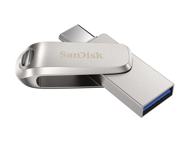 SanDisk Ultra Dual Drive Luxe - USB flash drive - 256 GB - USB 3.1 Gen 1 / USB-C - silver
