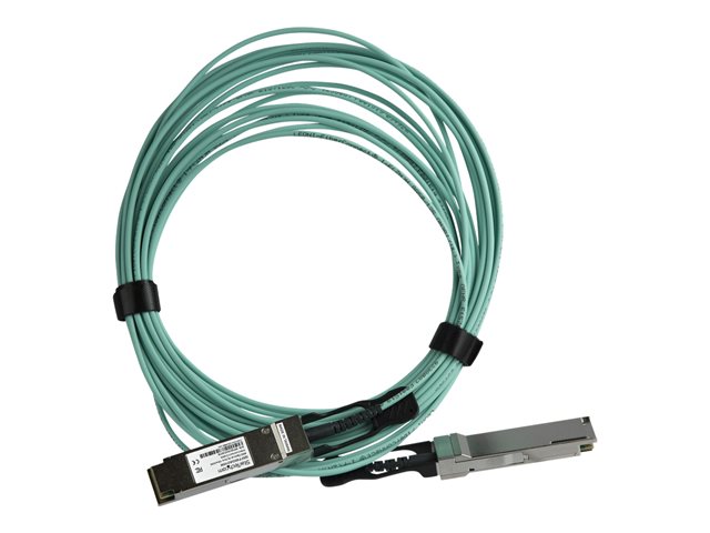 StarTech.com MSA Uncoded Compatible 10m/32.8ft 40G QSFP+ to QSFP+ AOC Cable, 40 GbE QSFP+ Active Optical Fiber, 40 Gbps QSFP Plus/Transceiver Module Cable, 40GE QSFP+ Active Optical Cable - Lifetime Warranty (QSFP40GAO10M) - 40GBase direct attach cable - QSFP+ latched to QSFP+ latched - 10 m - fibre optic - SFF-8436 - active - black