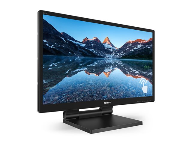 Philips 242B9T - LED monitor - 24\" - touchscreen - 1920 x 1080 Full HD (1080p) @ 60 Hz - IPS - 250 cd/m² - 1000:1 - 5 ms - HDMI, DVI-D, VGA, DisplayPort - speakers - black texture