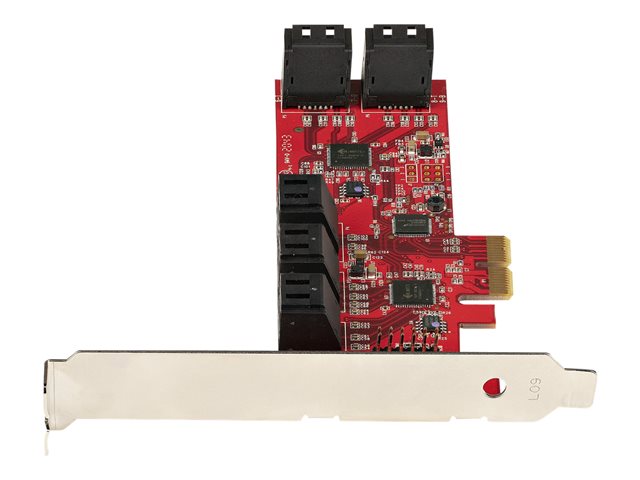 StarTech.com SATA PCIe Card, 10 Port PCIe SATA Expansion card, 6Gbps SATA Card, Low/Full Profile, Stacked SATA Connectors, ASM1062 Non-Raid SATA Controller Card / Adapter - PCI Express to SATA Converter - Storage controller - SATA 6Gb/s - low profile