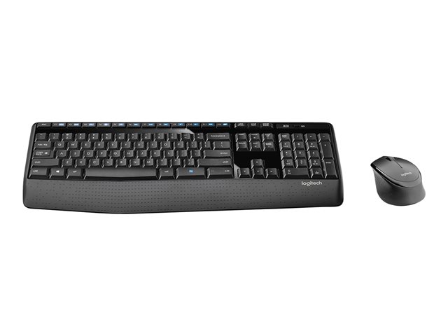 Logitech Wireless Combo MK345 - Keyboard and mouse set - wireless - 2.4 GHz - French - black, blue