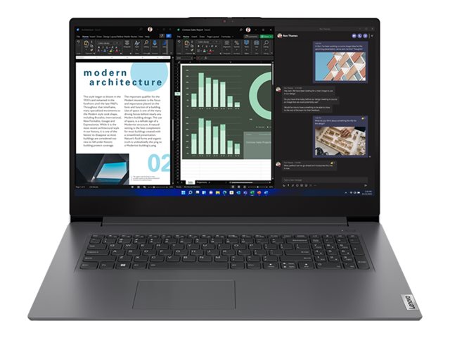 Lenovo V17 G4 IRU 83A2 - 180-degree hinge design - Intel Core i5 - 13420H / up to 4.6 GHz - Win 11 Pro - UHD Graphics - 16 GB RAM - 512 GB SSD NVMe - 17.3\" IPS 1920 x 1080 (Full HD) - Wi-Fi 6 - iron grey - kbd: English - Europe - with 2 Years Lenovo Depot Support, CO2 Offset 0.5 ton (2nd Gen)