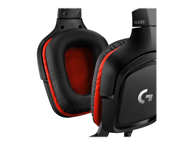 Logitech Gaming Headset G332 - Headset - full size - wired - 3.5 mm jack - black, red
