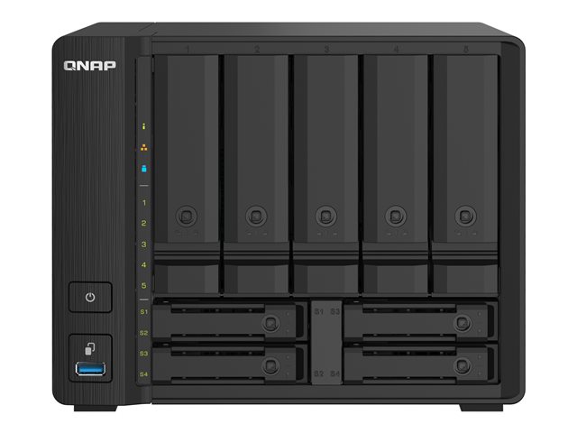 QNAP TS-932PX - NAS server - 9 bays - SATA 6Gb/s - RAID RAID 0, 1, 5, 6, 10, 50, JBOD, 5 hot spare, 6 hot spare, 60, 50 hot spare, 10 hot spare, 60 hot spare, 1 hot spare - RAM 4 GB - Gigabit Ethernet / 2.5 Gigabit Ethernet / 10 Gigabit Ethernet - iSCSI support
