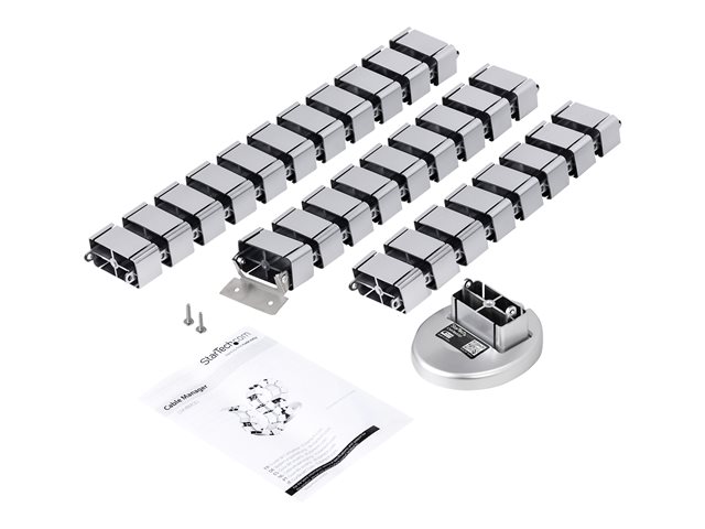 StarTech.com Spine Cable Management - Weighted Base Plate - Cord Cover - Cable Organizer - Cord Protector - Cable Raceway (CMVBMOD) - Cable organizer - desk mountable - 1.29 m - silver