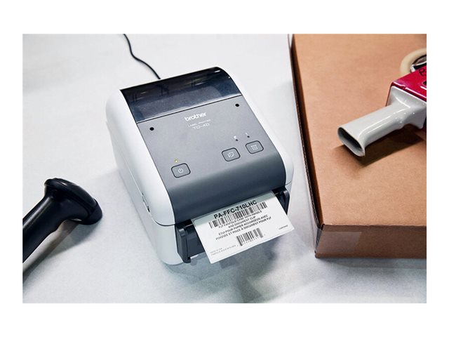 Brother TD-4210D - Label printer - direct thermal - Roll (11.8 cm) - 203 dpi - up to 127 mm/sec - USB 2.0, serial - white, grey