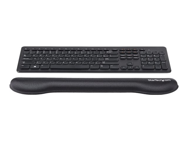 StarTech.com Foam Keyboard Wrist Rest for Ergonomic Typing Support, Padded Non-Slip Keyboard Cushion, Laptop or Desktop Computer Keyboard Wrist, Hand & Arm Rest, Soft Black Nylon Rest Pad - Soft Black Wrist Rest (WRSTRST) - Keyboard wrist rest - black - for P/N: LAPTOP-SIT-STAND