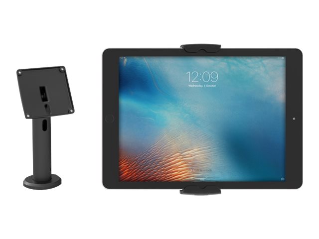 Compulocks The Rise Stand Kiosk and Cling Universal Wall MOunt - Mounting kit (universal mount, pole stand, mount cover) - for tablet - black - screen size: 7\"-13\" - mounting interface: 100 x 100 mm - counter top