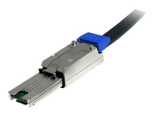 StarTech.com 1m External Serial Attached SCSI SAS Cable - SFF-8470 to SFF-8088 Cable (ISAS88701) - SAS external cable - SAS 6Gbit/s - 4-Lane - 4 x InfiniBand (P) to 26 pin 4x Shielded Mini MultiLane SAS (SFF-8088) (P) - 1 m - black