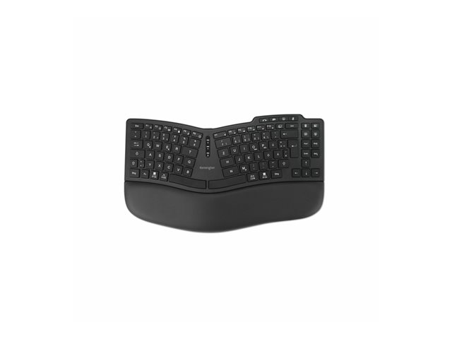 Kensington Pro Fit Ergo KB675 EQ - Keyboard - rechargeable - TKL - wireless - 2.4 GHz, Bluetooth - QWERTZ - German - black