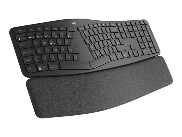 Logitech ERGO K860 - Keyboard - wireless - 2.4 GHz, Bluetooth 5.0 - QWERTY - Spanish - graphite