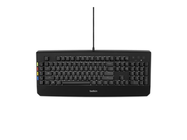 Belkin KVM Remote Control with Integrated Keyboard - Keyboard - backlit - USB - black - TAA Compliant