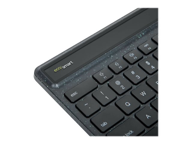 Targus EcoSmart - Keyboard - sustainable energy harvesting - antimicrobial - backlit - wireless - Bluetooth 5.0 - QWERTY - UK - key switch: Scissor-Key - black - sustainable packaging