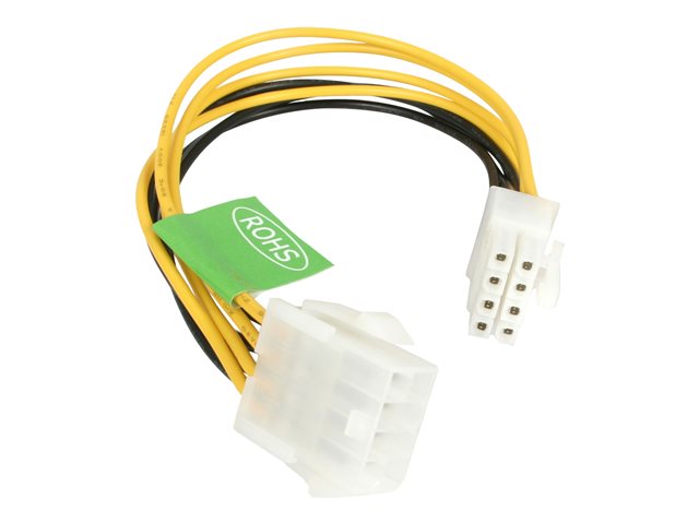 StarTech.com EPS 8 Pin Power Extension Cable - Power extension cable - 8 pin EPS12V (F) to 8 pin EPS12V (M) - 7.9 in - EPS8EXT - Power extension cable - 8 pin EPS12V (F) to 8 pin EPS12V (M) - 20 cm - for StarTech.com 430, 530