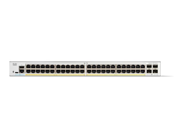 Cisco Catalyst 1300-48FP-4G - Switch - L3 - Managed - 48 x 10/100/1000 (PoE+) + 4 x Gigabit SFP - rack-mountable - PoE+ (740 W)