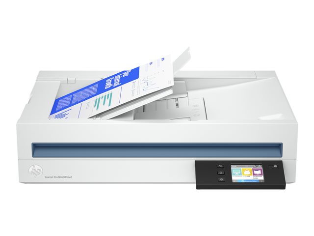 HP Scanjet Pro N4600 fnw1 - Document scanner - Contact Image Sensor (CIS) - Duplex - 216 x 5362 mm - 600 dpi x 1200 dpi - up to 40 ppm (mono) / up to 40 ppm (colour) - ADF (100 sheets) - up to 6000 scans per day - Gigabit LAN, USB 3.0, Wi-Fi(n)