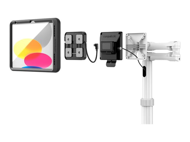 Compulocks iPad 10th-11th (A16) Gen PowerMove Medical Rolling Cart Extended Black - Cart - for tablet - extended - medical - black, white - screen size: 10.9\" - for Apple 10.9-inch iPad (10th generation)