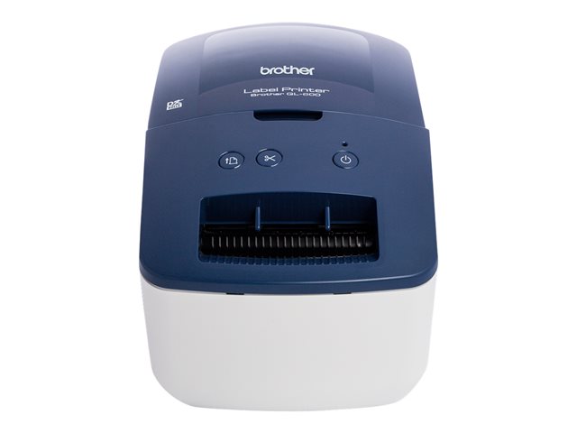 Brother QL-600B - Label printer - direct thermal - Roll (6.2 cm) - 300 x 300 dpi - up to 71 mm/sec - USB 2.0 - blue-white