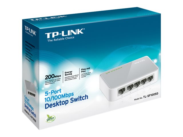TP-Link TL-SF1005D 5-Port 10/100Mbps Desktop Switch - Switch - 5 x 10/100 - desktop