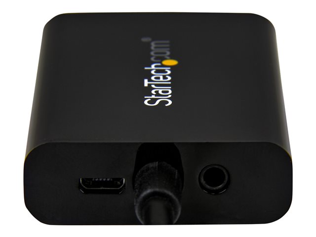 StarTech.com HDMI to VGA Video Adapter Converter with Audio for Desktop PC / Laptop / Ultrabook - 1920x1080 - Adapter - HDMI male to HD-15 (VGA), mini jack, Micro-USB Type B female - 25 cm - black - 1080p support, active - for P/N: DK30CH2DEP, DK30CH2DEPUE, MST30C2DPPD