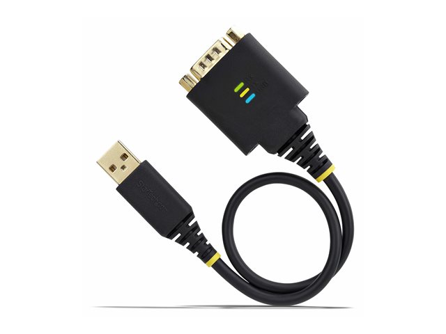 StarTech.com 1ft (30cm) USB to Serial Adapter Cable, COM Retention, RS232 - USB / serial cable - USB (M) to DB-9 (M) screwable - 30.5 cm - rugged, molded