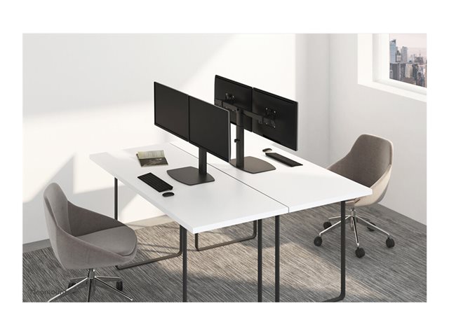 Neomounts FPMA-D865D - Stand - full-motion - for 2 LCD displays - black - screen size: 10\"-27\" - desktop stand, desk-mountable