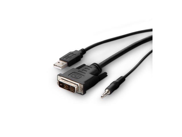 Belkin Secure KVM Combo Cable - Video / USB / audio cable - TAA Compliant - USB, mini jack, HDMI (M) to USB Type B, mini jack, HDMI (M) - 1.83 m - passive, 4K support - black