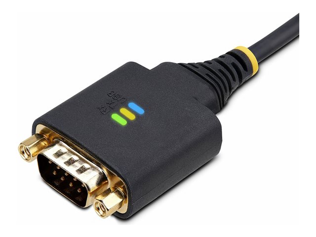 StarTech.com 3ft (1m) USB to Serial Adapter Cable, Interchangeable DB9 Screws/Nuts, COM Retention, USB-A to DB9 RS232, FTDI IC, Level-4 ESD Protection, Windows/macOS/ChromeOS/Linux - Rugged TPE Construction (1P3FFCB-USB-SERIAL) - USB / serial cable -