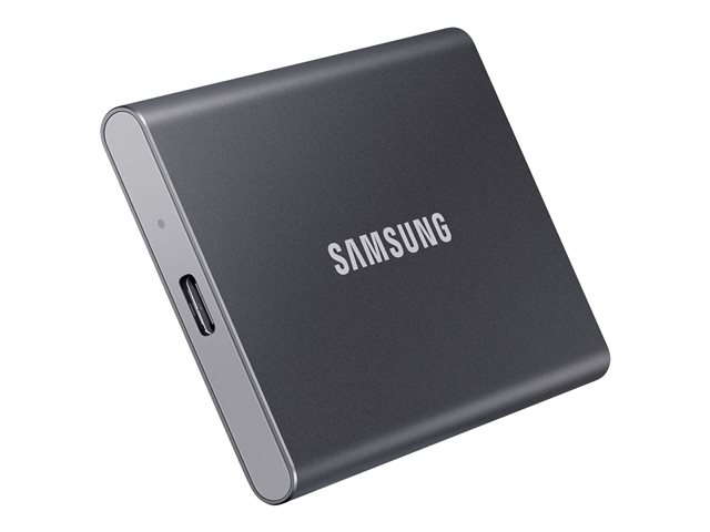 Samsung T7 MU-PC1T0T - Solid state drive - encrypted - 1 TB - external (portable) - USB 3.2 Gen 2 (USB-C connector) - 256-bit AES - titan grey
