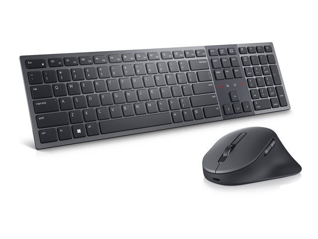 Dell Premier KM900 - Keyboard and mouse set - collaboration - backlit - wireless - 2.4 GHz, Bluetooth 5.1 - QWERTY - UK - graphite - with 3 years NBD Advance Exchange