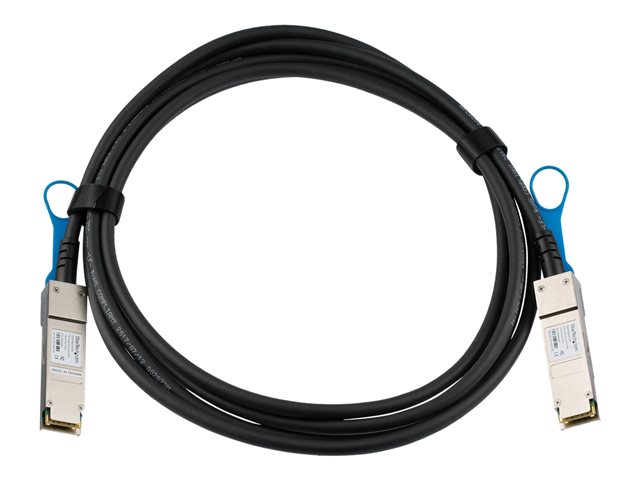 StarTech.com MSA Uncoded Compatible 3m 40G QSFP+ to QSFP+ Direct Attach Breakout Cable Twinax, 40 GbE QSFP+ Copper DAC 40 Gbps Low Power Passive Transeiver DAC Cable, 40GE QSFP+ Cable - Lifetime Warranty (QSFP40GPC3M) - 40GBase direct attach cable -