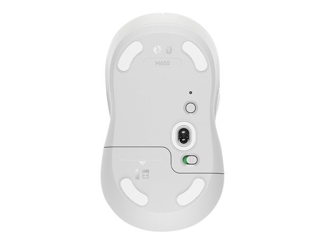 Logitech Signature M650 - Mouse - optical - 5 buttons - wireless - 2.4 GHz, Bluetooth - Logitech Logi Bolt USB receiver - off-white