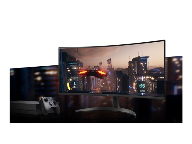 LG UltraWide 34WR50QK-B - LED monitor - curved - 34\" - 3440 x 1440 WQHD @ 100 Hz - VA - 300 cd/m² - 3000:1 - HDR10 - 5 ms - 2xHDMI, DisplayPort