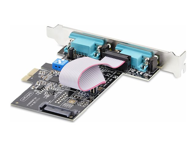 StarTech.com 2-Port Serial PCIe Card, Dual-Port PCI Express to RS232/RS422/RS485 (DB9) Serial Card, Low-Profile Brackets Incl., 16C1050 UART, TAA-Compliant, Windows/Linux, TAA Compliant - Level-4 ESD Protection (2S232422485-PC-CARD) - Serial adapter
