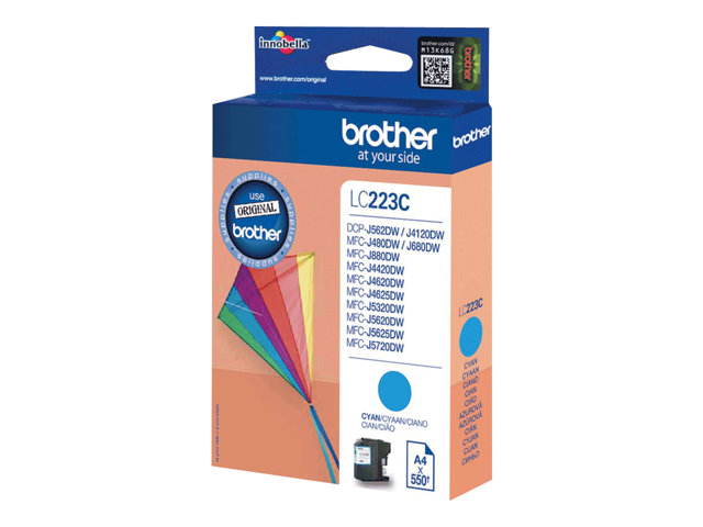 Brother LC223C - Cyan - original - ink cartridge - for Brother DCP-J4120, J562, MFC-J4625, J480, J5320, J680, J880, Business Smart MFC-J4420