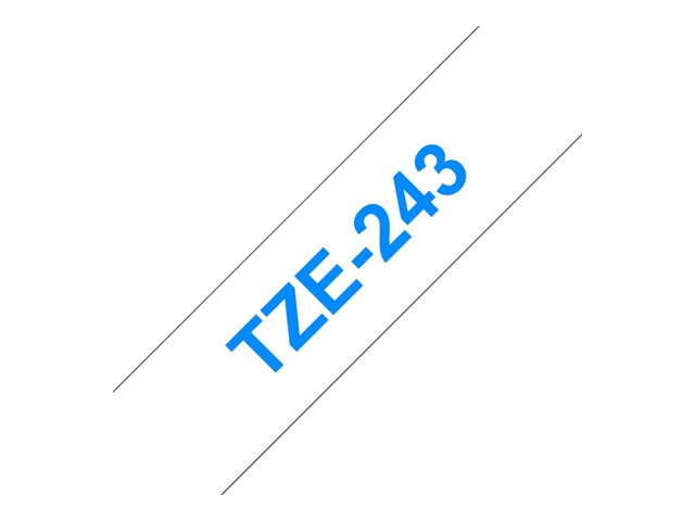 Brother TZe-243 - Standard adhesive - blue on white - Roll (1.8 cm x 8 m) 1 cassette(s) laminated tape - for Brother PT-D600, P-Touch PT-1880, D450, E550, E800, P900, P950, P-Touch Cube Plus PT-P710