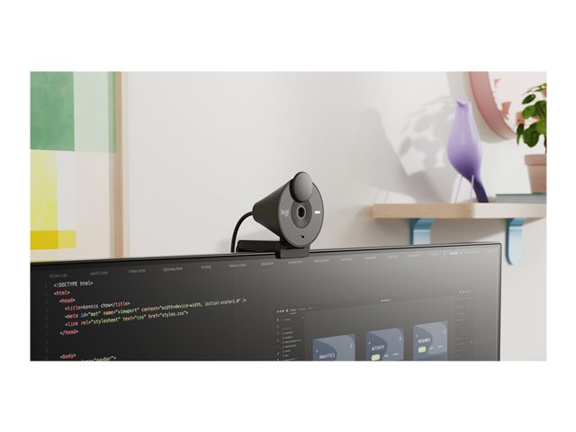 Logitech BRIO 300 - Webcam - colour - 2 MP - 1920 x 1080 - 1080p, 720p - audio - USB-C